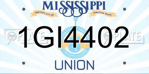 1GI4402 Mississippi License Plate