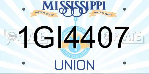1GI4407 Mississippi License Plate
