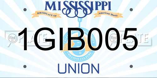 1GIB005 Mississippi License Plate