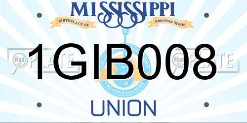 1GIB008 Mississippi License Plate