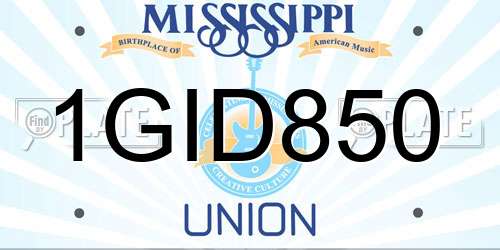 1GID850 Mississippi License Plate