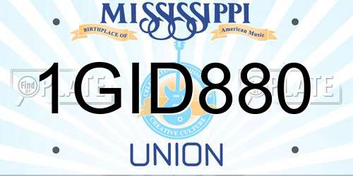 1GID880 Mississippi License Plate