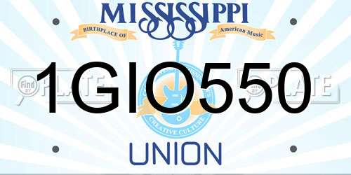1GIO550 Mississippi License Plate