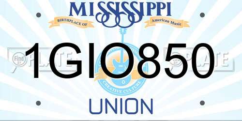 1GIO850 Mississippi License Plate