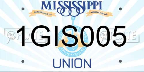 1GIS005 Mississippi License Plate