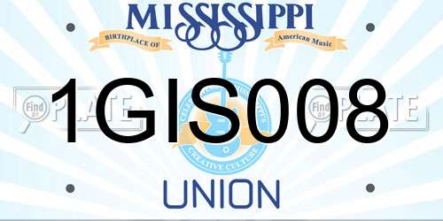 1GIS008 Mississippi License Plate