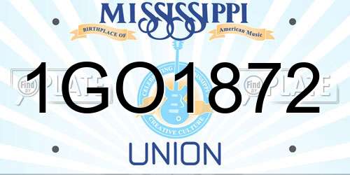 1GO1872 Mississippi License Plate