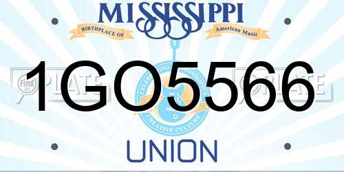 1GO5566 Mississippi License Plate