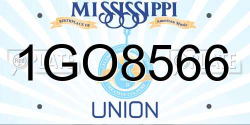 1GO8566 Mississippi License Plate