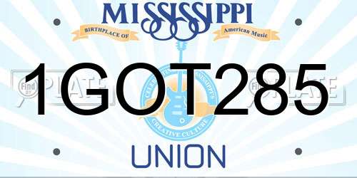 1GOT285 Mississippi License Plate