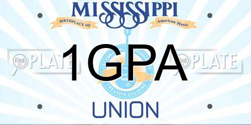 1GPA Mississippi License Plate