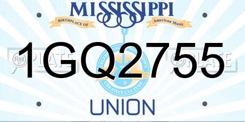 1GQ2755 Mississippi License Plate