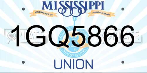 1GQ5866 Mississippi License Plate