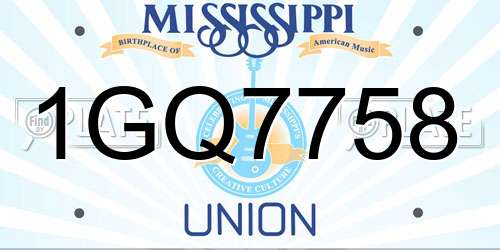 1GQ7758 Mississippi License Plate
