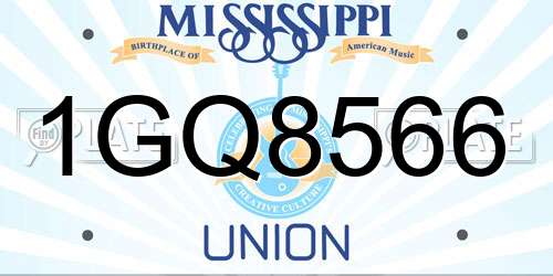 1GQ8566 Mississippi License Plate