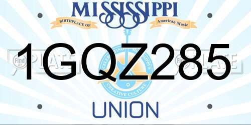 1GQZ285 Mississippi License Plate