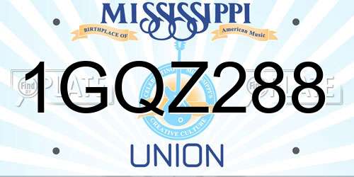 1GQZ288 Mississippi License Plate