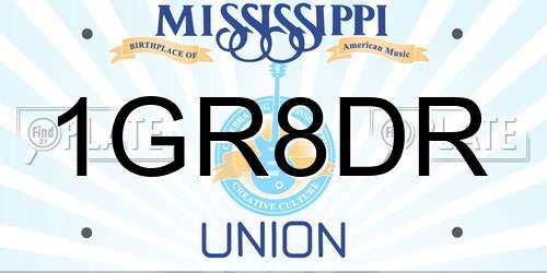 1GR8DR Mississippi License Plate