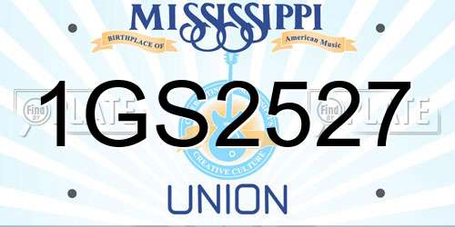 1GS2527 Mississippi License Plate