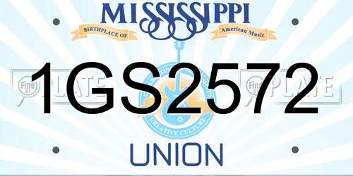 1GS2572 Mississippi License Plate