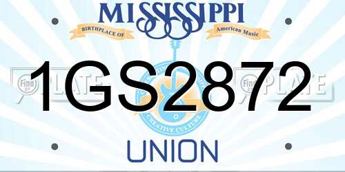 1GS2872 Mississippi License Plate