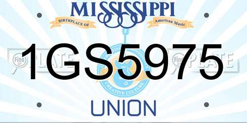 1GS5975 Mississippi License Plate