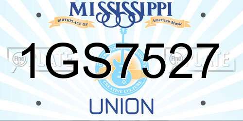 1GS7527 Mississippi License Plate