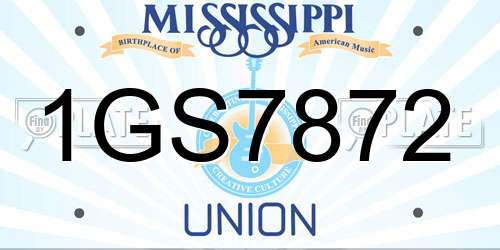 1GS7872 Mississippi License Plate