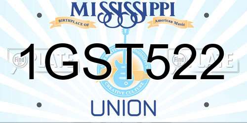 1GST522 Mississippi License Plate