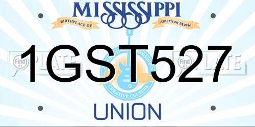 1GST527 Mississippi License Plate