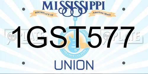 1GST577 Mississippi License Plate