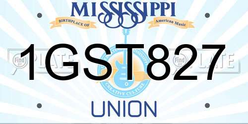 1GST827 Mississippi License Plate