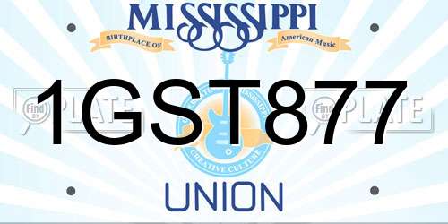 1GST877 Mississippi License Plate
