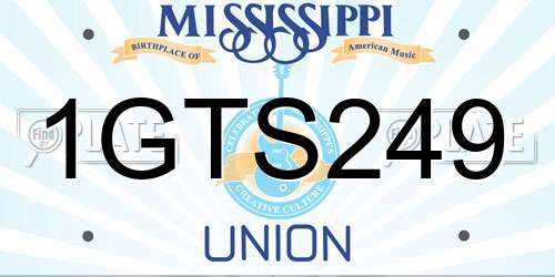 1GTS249 Mississippi License Plate