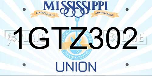 1GTZ302 Mississippi License Plate