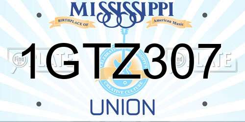 1GTZ307 Mississippi License Plate