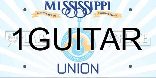1GUITAR Mississippi License Plate