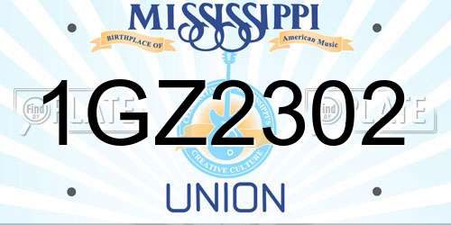 1GZ2302 Mississippi License Plate