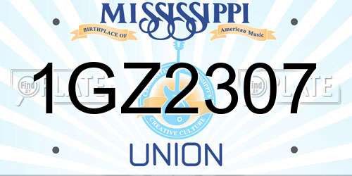 1GZ2307 Mississippi License Plate