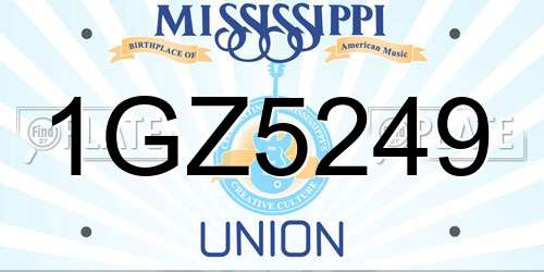 1GZ5249 Mississippi License Plate