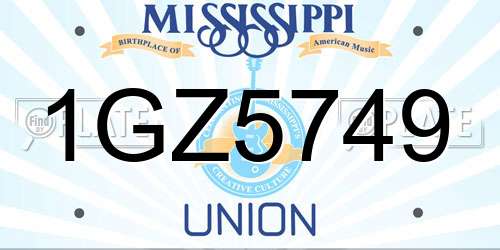 1GZ5749 Mississippi License Plate