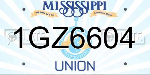 1GZ6604 Mississippi License Plate