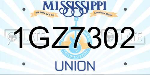 1GZ7302 Mississippi License Plate