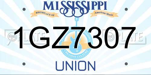 1GZ7307 Mississippi License Plate