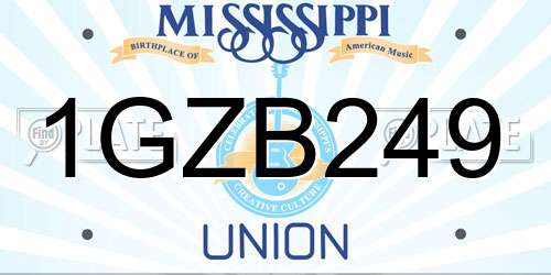 1GZB249 Mississippi License Plate