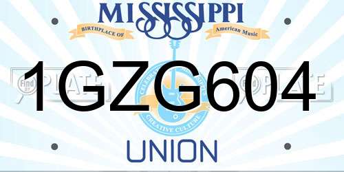 1GZG604 Mississippi License Plate