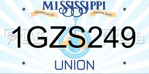 1GZS249 Mississippi License Plate