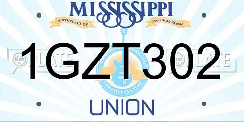 1GZT302 Mississippi License Plate