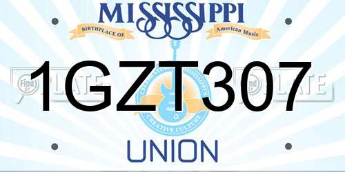 1GZT307 Mississippi License Plate