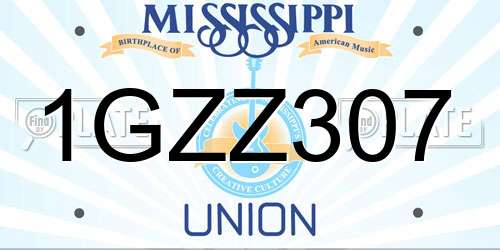 1GZZ307 Mississippi License Plate